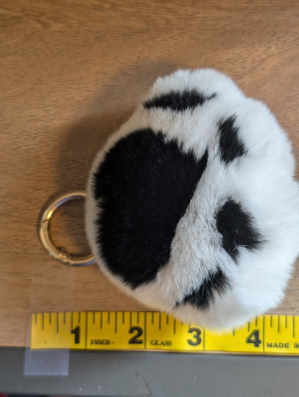 Fluffy Cat Paw Plush Keychain Heart Paw Pad Pom Pom Kawaii Bag Charm Keyring - Picture 6 of 6